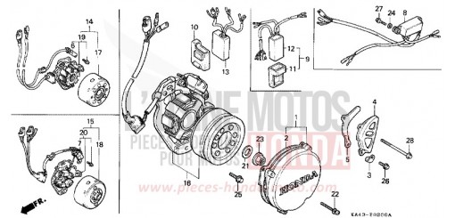KURBELGEHAEUSEDECKEL, L./ GENERATOR/C.D.I. EINHEIT CR250RH de 1987